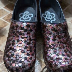 Dansko Multicolor Hexagon Clogs